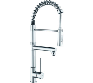 Grifo de cocina monomando con muelle y caño TAU Cromado